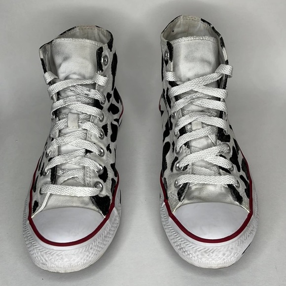 Converse Black and White Cow Print Sneakers - Picture 2 of 12